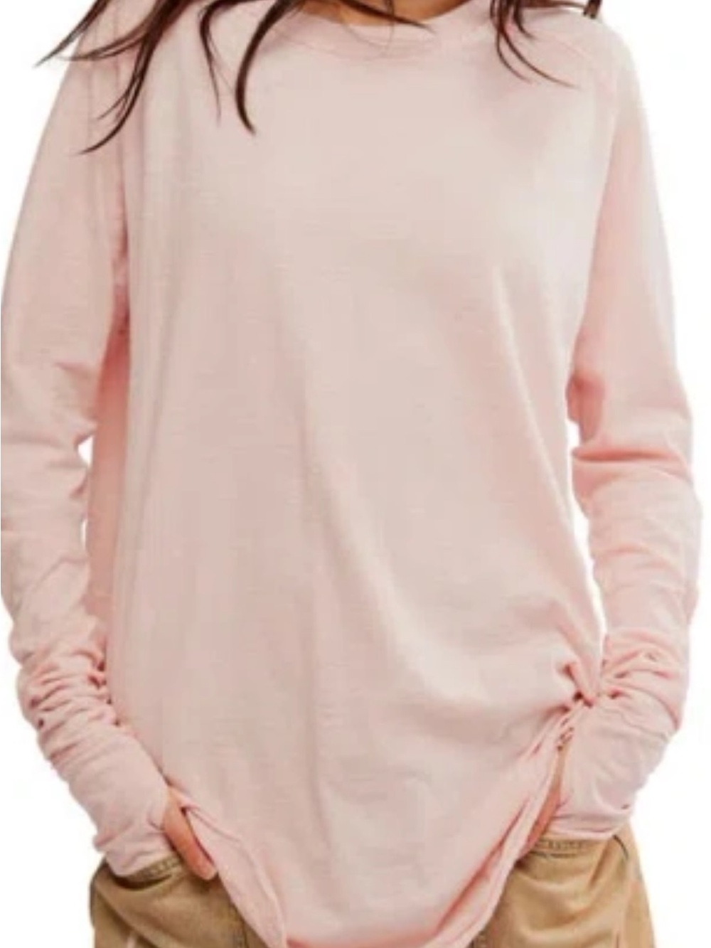 Free People  T-Shirt Papaya color 🤗 size Small NWT retail $58 Thumb Holes